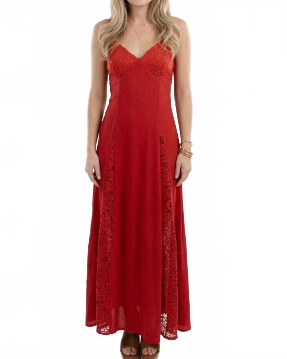 NEW SOFIE THE LABEL maxi crochet dress in red